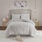 Edge Collections - 36" x 20" - Gray - Veronica King Tufted Cotton Duvet Cover Set - 3 Piece